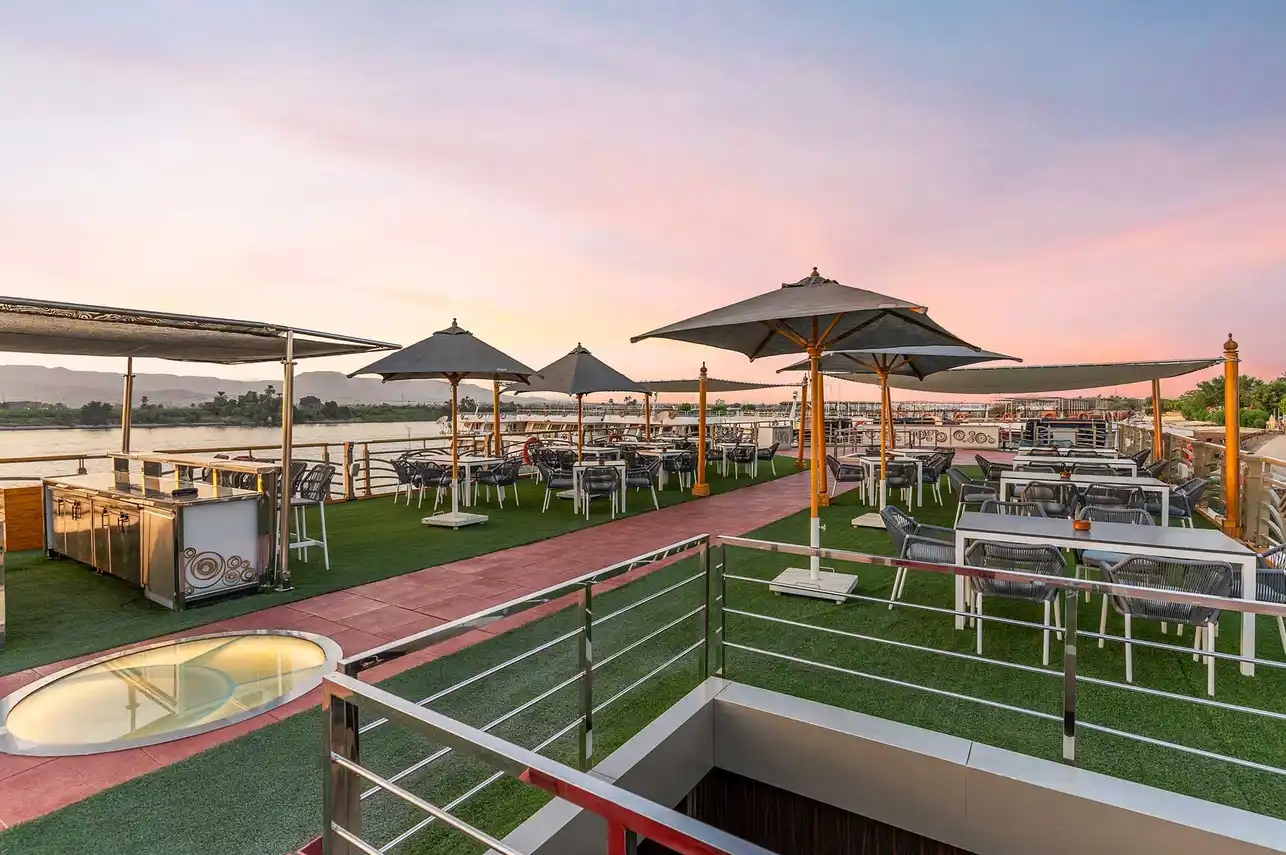 Sun deck of the Nebu Nile Cruise Nile cruise